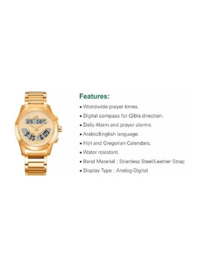 الفجر الحديث الذهب الفاخر الفولاذ المقاوم للصدأ ساعة الرجال WA-12GW - Image 2